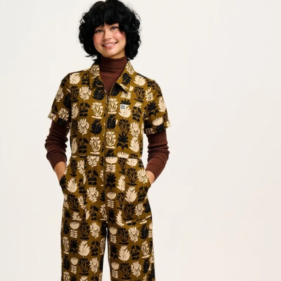 Lucy & Yak Pants - Lucy & Yak Ragan - Cotton Jumpsuit in Green Zela Print